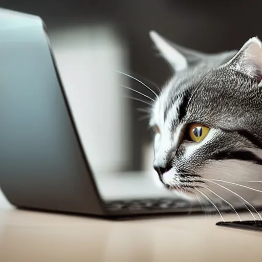 Image similar to cat using computer