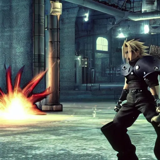 Image similar to a still frame from the video game final fantasy vii, starring nancy pelosi