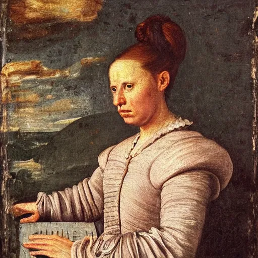 Image similar to a painting of a disgruntled java programmer, a portrait by sofonisba anguissola, trending on tumblr, renaissance, chiaroscuro, studio portrait, dutch golden age, flemish baroque, italian, pre - raphaelitism, rococo, unsplash