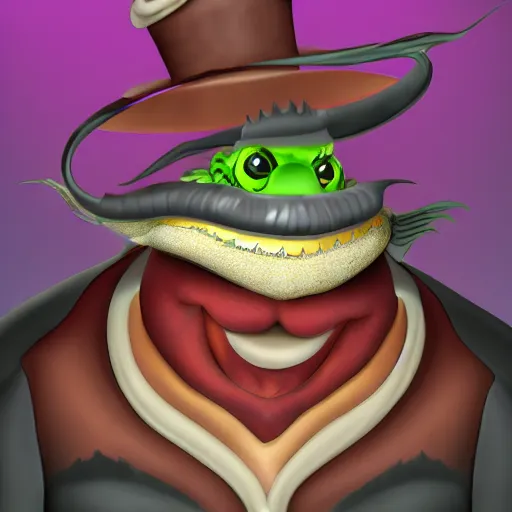 Prompt: obese dragon with tophat, photorealistic, 8 k