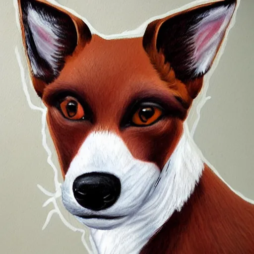 Prompt: ultra detailed painting of a short haired fox terrier mixed with a jack russel with dark brown fur