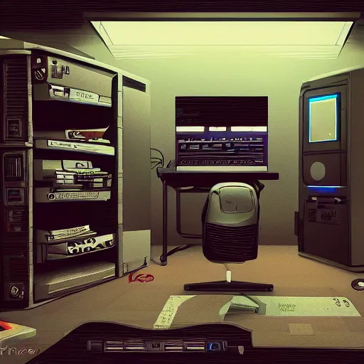 Image similar to A Desktop Computer Tower Case removed, cyberpunk bedroom, award winning, very detailed, artstation, realism