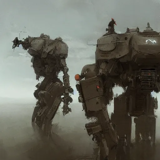 Image similar to mech art by jakub rozalski