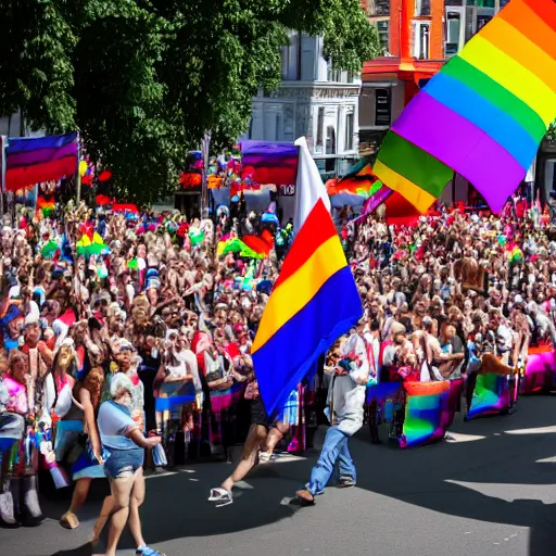 Prompt: Putin at a pride parade, DSLR photo, 35 mm