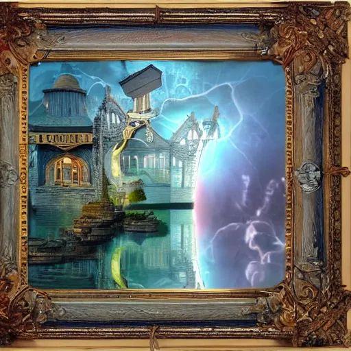 Prompt: Alchemists dream with magical reflections of knowledge lost in time ultra high quality surrealism