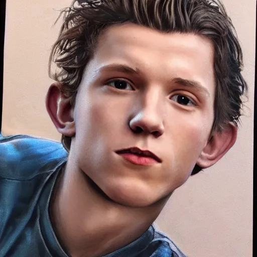 Image similar to tom holland close up, photorealistic, studio