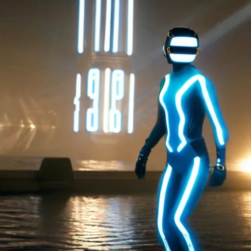 Image similar to movie still of emma watson in tron : legacy ( 2 0 1 0 )