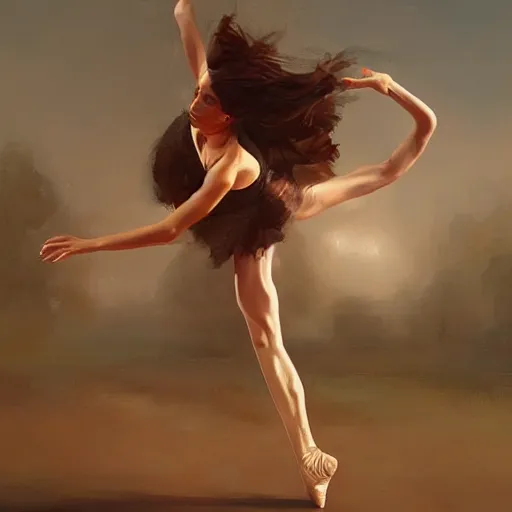 Image similar to oil painting dancer woman with dancer men, herb rose, by greg rutkowski, artstation