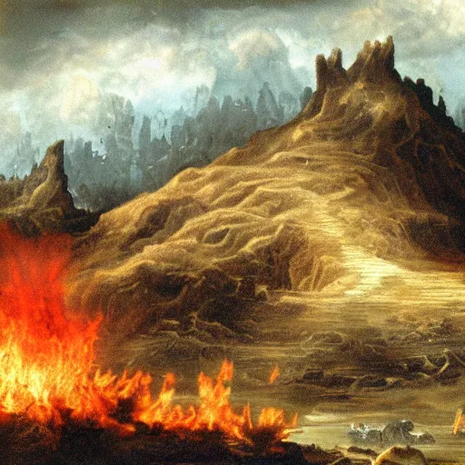 Image similar to landscape of hell