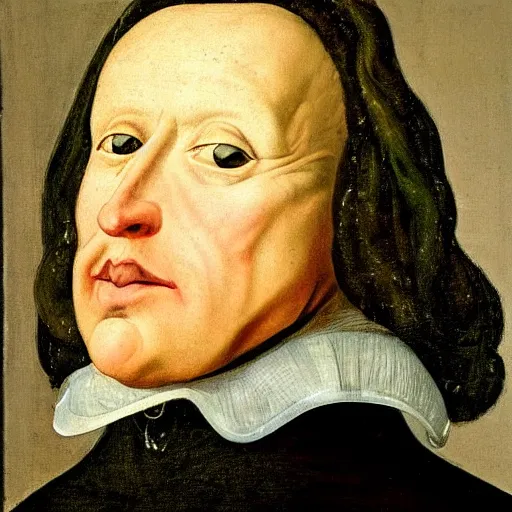 Image similar to portrait of a living human-like quarks, painted in the 17th century