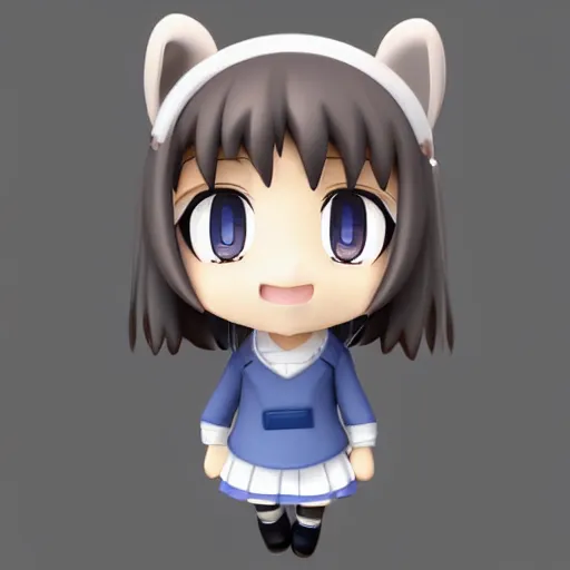 Prompt: character face portrait of a singular kawaii chibi in the sytle of kyoto animation, in simple background, nendoroid eyes, blender, toon rendering, toon shader, anime waifu