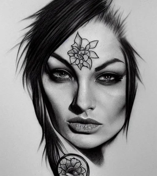 Image similar to ! dream tattoo design sketch of the dart veider, in the style of den yakovlev, realistic face, black and white, realism tattoo, hyper realistic, highly detailed, 3 d