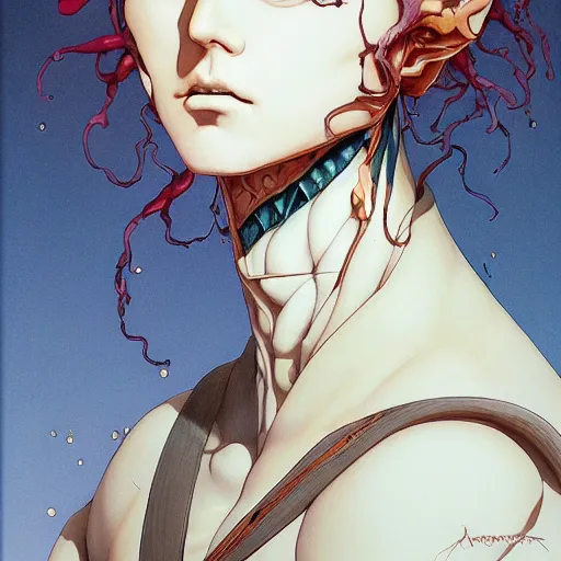 Image similar to prompt : roman panteon character portrait soft light painted by james jean and katsuhiro otomo and erik jones, inspired by evangeleon anime, smooth face feature, intricate oil painting, high detail illustration, sharp high detail, manga and anime 1 9 9 9