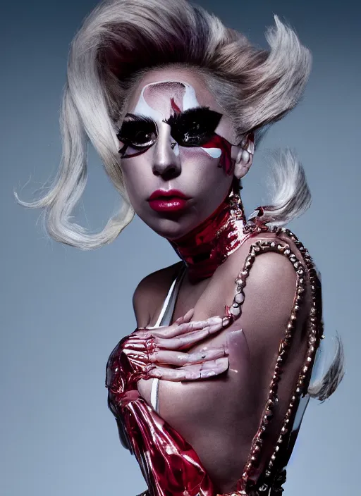 Image similar to lady gaga by nick knight, born this way, born this way album, red weapon 8 k s 3 5, cooke anamorphic / i lenses, highly detailed, cinematic lighting