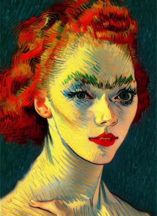 Image similar to portrait of a beautiful parisian dancer, detailed beautiful face in painting, detailed beautiful portrait, expressionist oil painting masterpiece, 8 k resolution, smooth, sharp focus, pastel color palette, trending on artstation, by van gogh