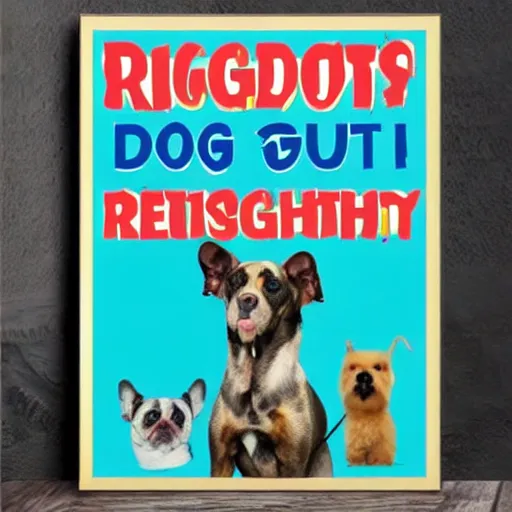 Prompt: dogs have rights poster