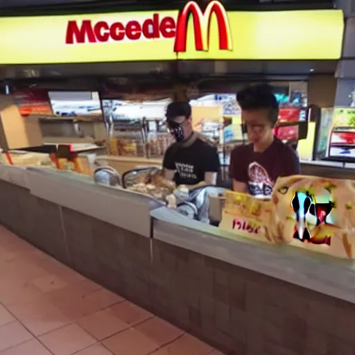 Prompt: t 1 faker working at mcdonalds