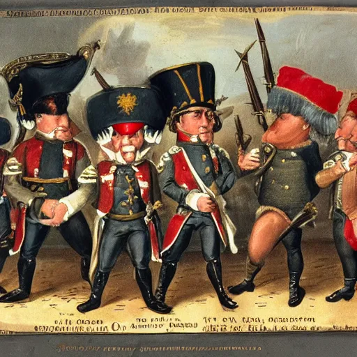 Prompt: pig faced soldiers napoleonic