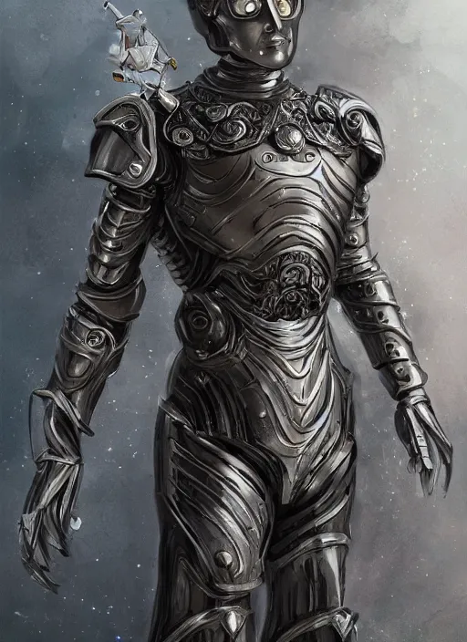 Prompt: powerful male tin man, matthew mcconaughe as tinman, full body character concept, covered in full metal armor, plating, art nouveau, super powers, fantasy, intricate, elegant, highly detailed, digital painting, artstation, concept art, shining, sharp focus, illustration, art by stanley lau