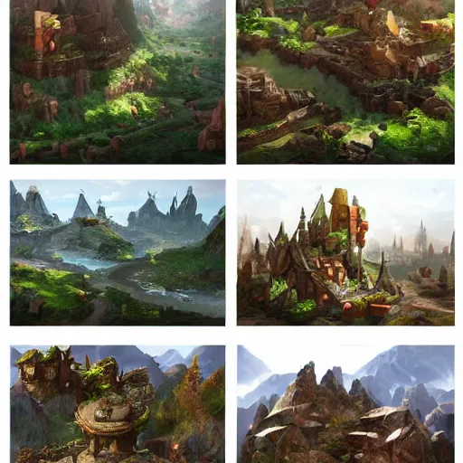 Prompt: set of terrain assets. asset of six different modular terrains and structures by Stanley Artgerm Lau, game pack, assets, WLOP, Rossdraws, James Jean, Andrei Riabovitchev, Marc Simonetti, and Sakimichan, tranding on artstation , assets