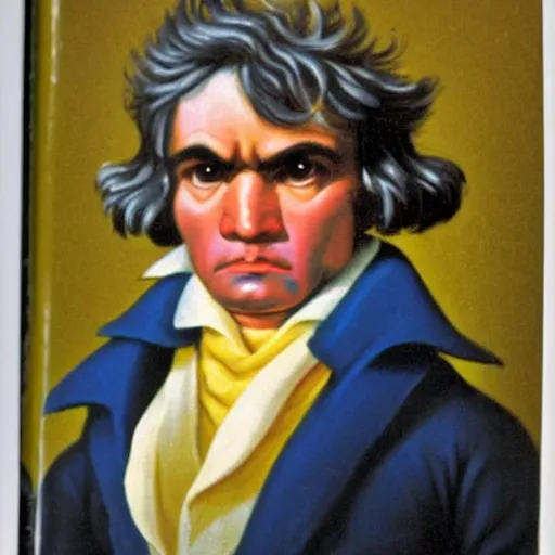 Image similar to a school book photo of beethoven staring.