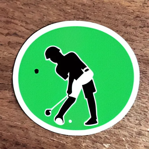 Prompt: die cut sticker of chibi anime cute golf player