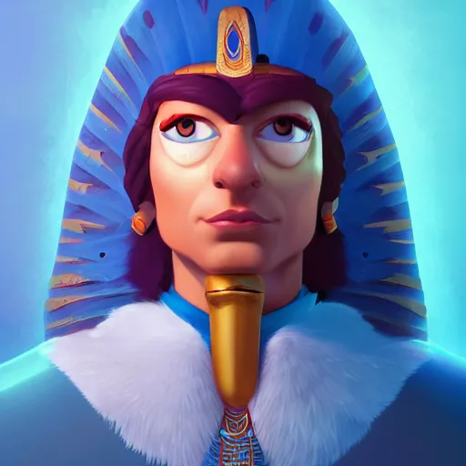 Image similar to portrait of horus, the egyptian god, eagle face, blue feathers, mattepainting concept blizzard pixar maya engine on stylized background splash comics global illumination lighting artstation, sharp focus, lois van baarle, ilya kuvshinov, rossdraws