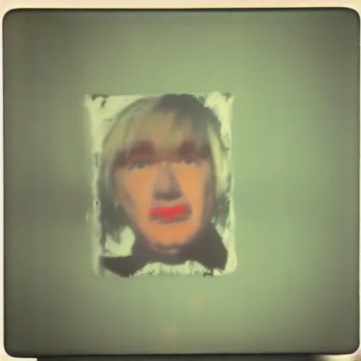 Image similar to color polaroid portrait of a fat man by andy warhol. holga, lomo