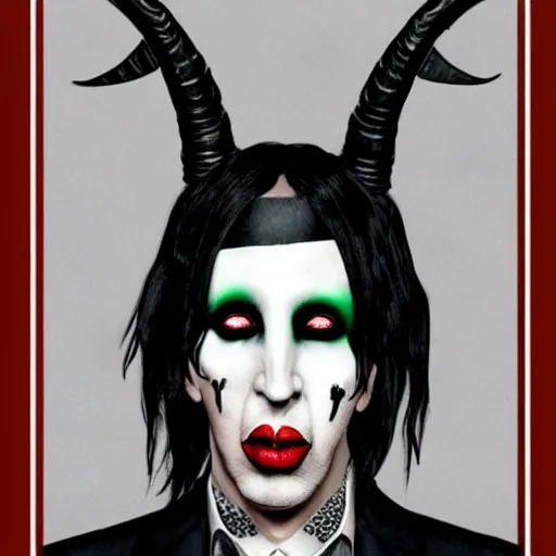 Image similar to marilyn manson as baphomet