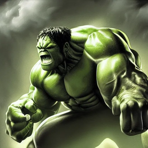 Image similar to The Hulk painting 4K detail