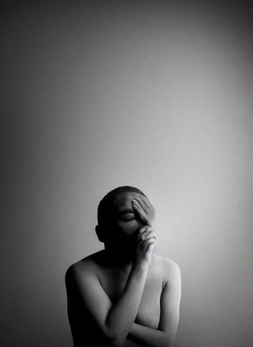 Image similar to conceptual photography portrait of what it's like to live with depression, 4 k