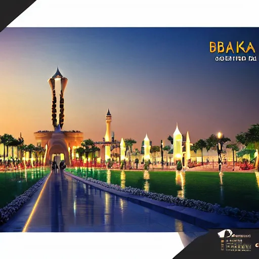 Image similar to Bahria town, cinematic, digital art