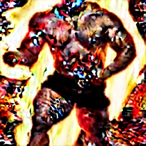 Prompt: a masculine fire elemental that looks like Dwayne 'The Rock' Johnson