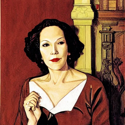 Image similar to portrait of write clarice lispector, by j. c. leyendecker