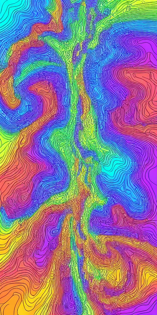 Prompt: infographic of a heavenly realm split into regions with population information and statistics in the style of a three dimensional hologram highly detailed digital saturated colors full color inked drawn by wlop and bob ross and lisa frank