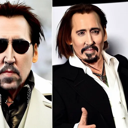 Image similar to nicholas cage as johnny depp