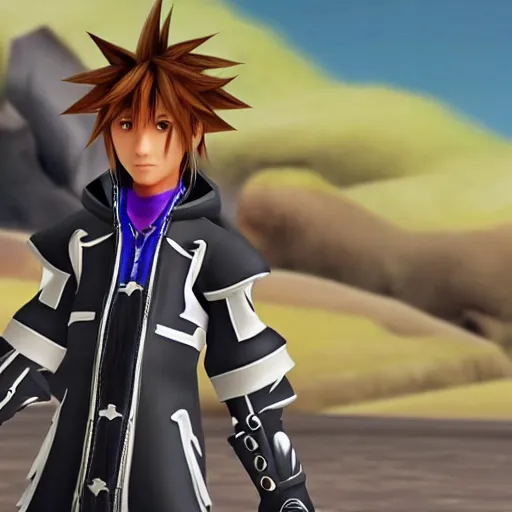 Image similar to Sora from Kingdom Hearts,CG,cutscene