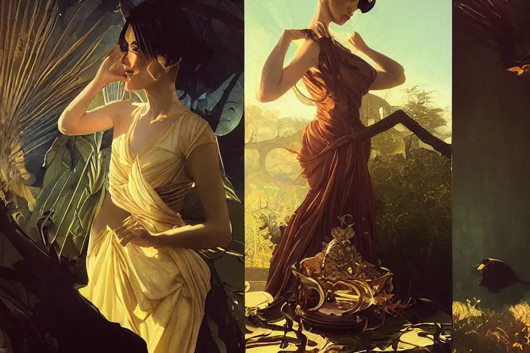 Prompt: my plots and purposes were not mine, just items borrowed, golden hour, mystical, smooth, sharp focus, fantasy, 85mm, DOF, art by Caravaggio, Greg rutkowski, Sachin Teng, Thomas Kindkade, Alphonse Mucha, Norman Rockwell, Tom Bagshaw