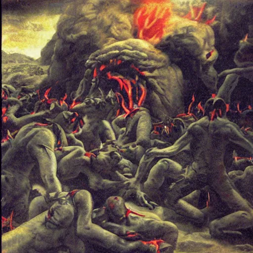 Prompt: a picture of the horrors of hell t