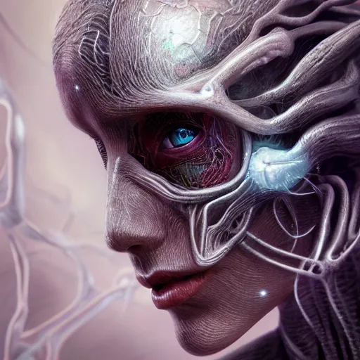 Prompt: ultra realistic illustration of immortal neuron, intricate, scifi, unique landscape, beautiful, highly detailed, alien girl face, singularity, raytracing, cybernetic, thought provoking, masterpiece, digital painting, artstation, concept art, smooth, sharp focus, illustration, art by roberto digiglio and furio tedeschi and filippo ubertino