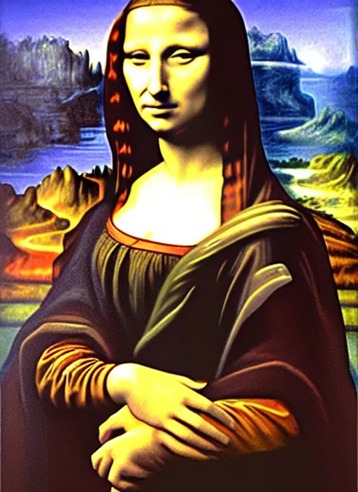 Prompt: scarlett johansson painted as mona lisa ( gioconda )