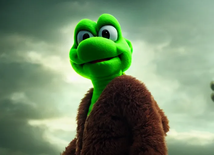 Image similar to film still of yoshi in the new sci - fi movie, 8 k