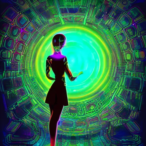 Image similar to skill magic geek inside matrix deepdream radiating a glowing aura stuff loot legends stylized digital illustration video game icon artstation lois van baarle, ilya kuvshinov, rossdraws,