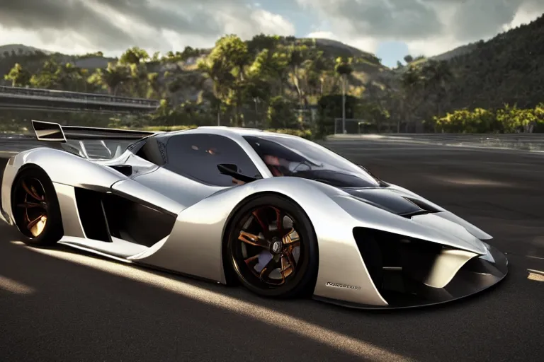 Image similar to photo wallpaper sport car gran turismo 7 forza horizon need for speed fast and furious 5 unreal engine supercar hypercar game concept car octane render, 4 khd 2 0 2 2 3 d cgi rtx style chrome reflexion global illumination ray tracing hdr arstation pixar and disney unreal