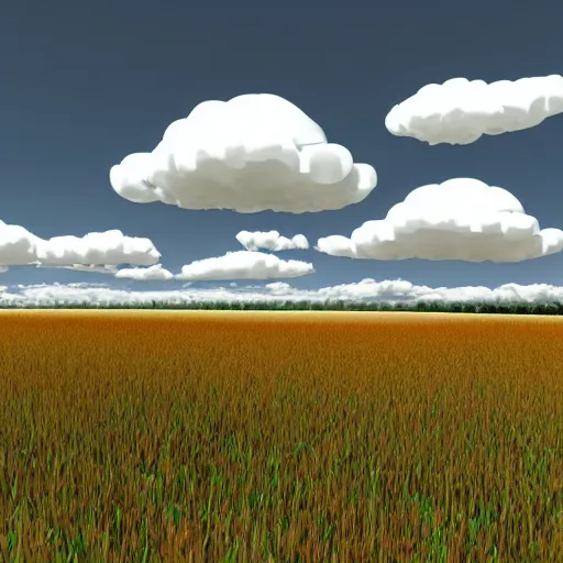 Prompt: 3 d clouds, sunny day