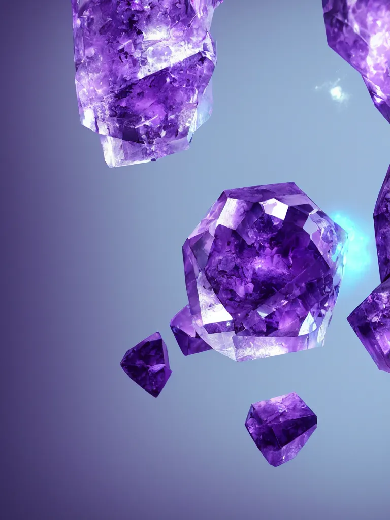 Image similar to Amethyst crystal, beeple, octane render, unreal engine