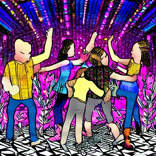 Prompt: roast chicken dancing in the disco, Digital Art