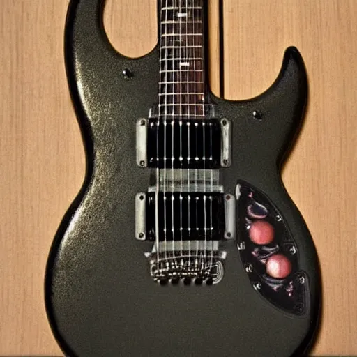 Image similar to an electric guitar made entirely out of metal