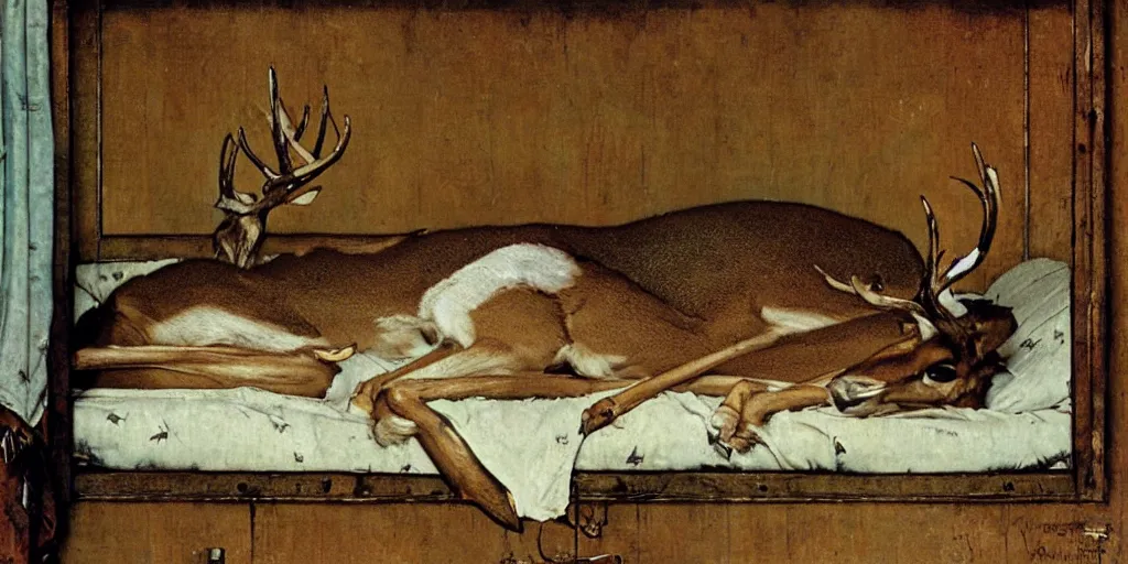 Sleepy Resting Deer - Diamond Painting 