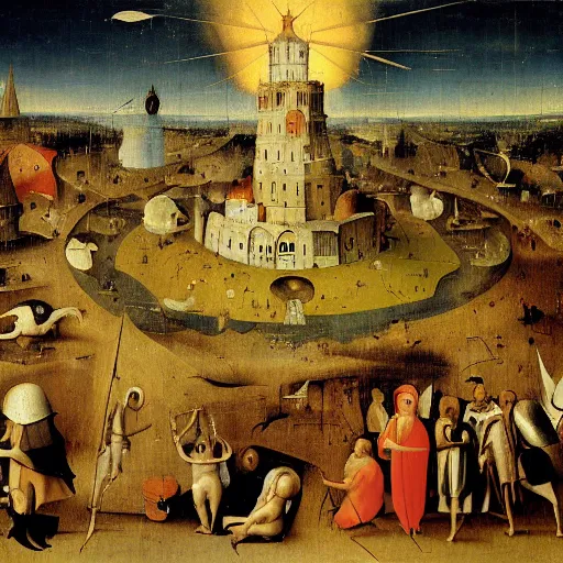 Image similar to fall of roma by hieronymus bosch